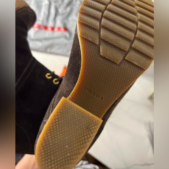 Dark Brown Prada Booties size 37.5/US 7 - Picture 8 of 8